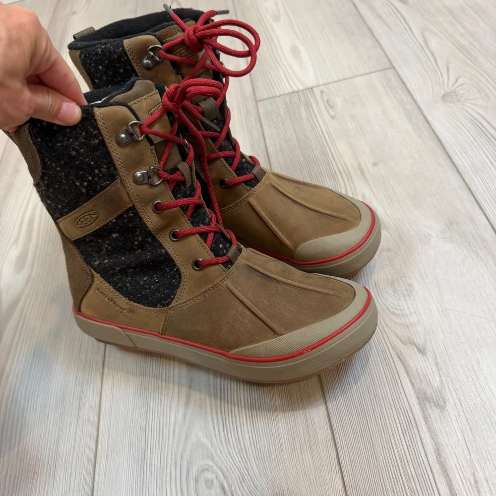 Keen Elsa II Wool WP Winter Boots Canteen Red Dahlia 1019573 Womens 7.5 NEW